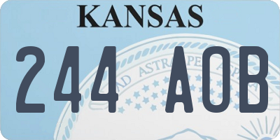 KS license plate 244AOB