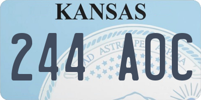 KS license plate 244AOC