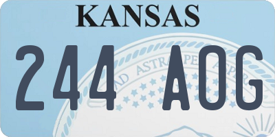 KS license plate 244AOG