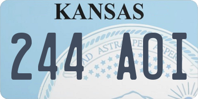 KS license plate 244AOI
