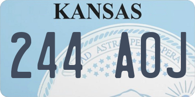 KS license plate 244AOJ