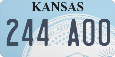 KS license plate 244AOO