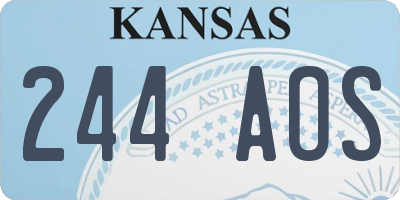 KS license plate 244AOS