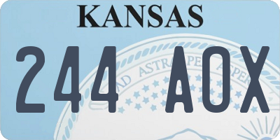 KS license plate 244AOX