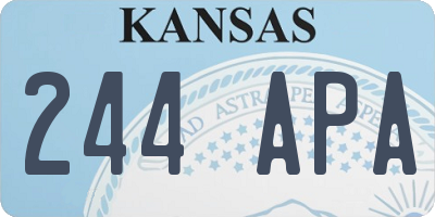 KS license plate 244APA