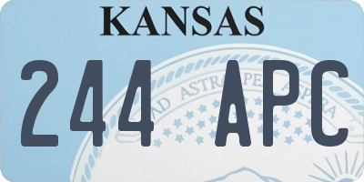 KS license plate 244APC