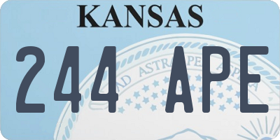 KS license plate 244APE