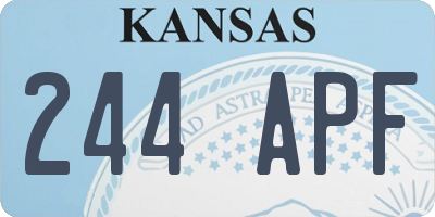 KS license plate 244APF