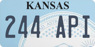 KS license plate 244API