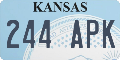 KS license plate 244APK