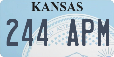 KS license plate 244APM