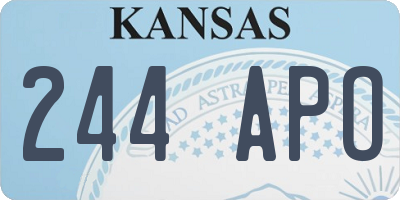 KS license plate 244APO