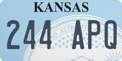 KS license plate 244APQ