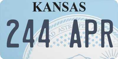 KS license plate 244APR