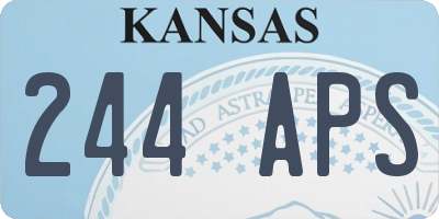 KS license plate 244APS