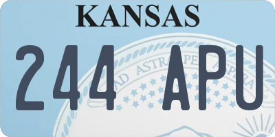 KS license plate 244APU