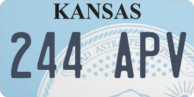 KS license plate 244APV