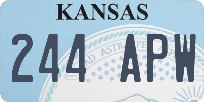 KS license plate 244APW