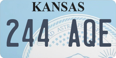 KS license plate 244AQE