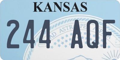 KS license plate 244AQF