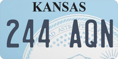 KS license plate 244AQN