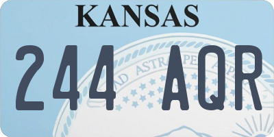 KS license plate 244AQR