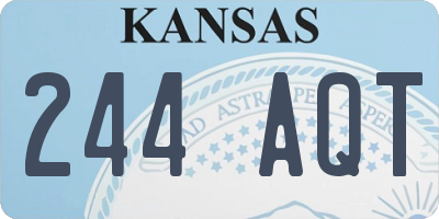 KS license plate 244AQT