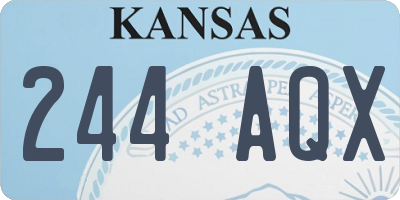 KS license plate 244AQX