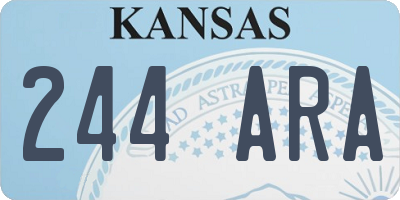 KS license plate 244ARA
