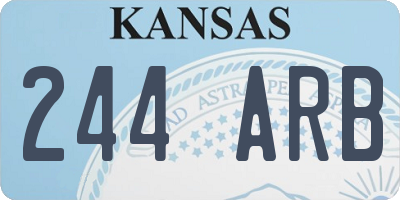 KS license plate 244ARB
