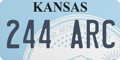 KS license plate 244ARC