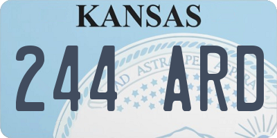 KS license plate 244ARD