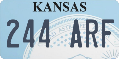 KS license plate 244ARF