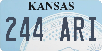KS license plate 244ARI