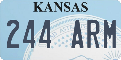 KS license plate 244ARM