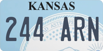KS license plate 244ARN