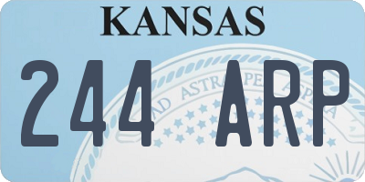KS license plate 244ARP