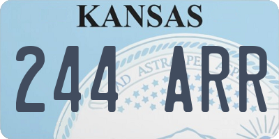 KS license plate 244ARR