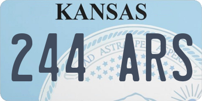 KS license plate 244ARS