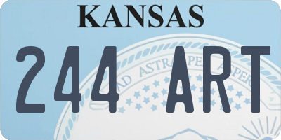 KS license plate 244ART