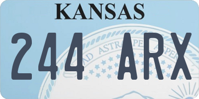 KS license plate 244ARX