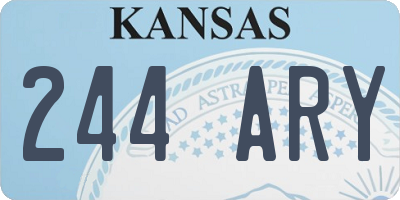 KS license plate 244ARY