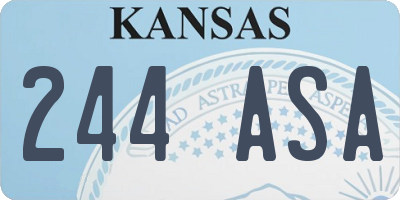 KS license plate 244ASA