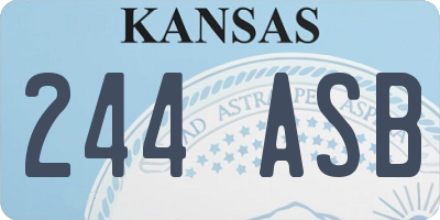KS license plate 244ASB