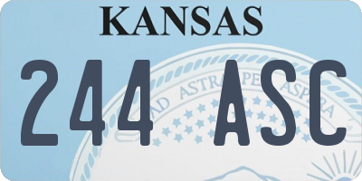 KS license plate 244ASC