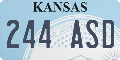 KS license plate 244ASD