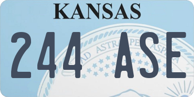 KS license plate 244ASE