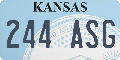 KS license plate 244ASG