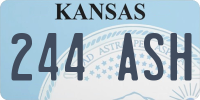 KS license plate 244ASH