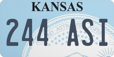 KS license plate 244ASI